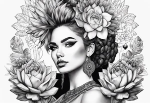 Fênix com cactos tattoo idea