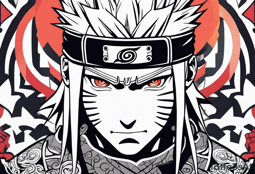 naruto headband with the letters AR in the middle tattoo idea