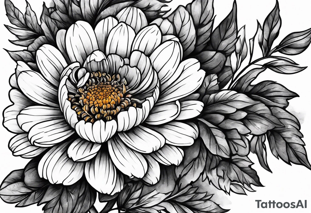 A stemless marigold tattoo idea