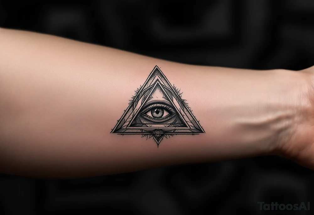 tetrahedron with eye in the middle tattoo idea