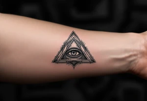 tetrahedron with eye in the middle tattoo idea