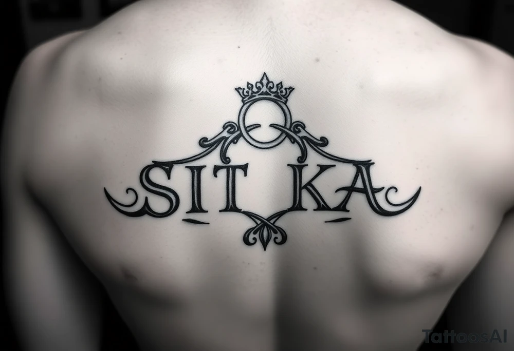 Create a small 
tattoo with the word the word SITKA and a claddagh ring tattoo idea