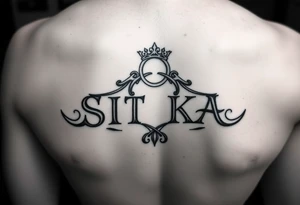 Create a small 
tattoo with the word the word SITKA and a claddagh ring tattoo idea