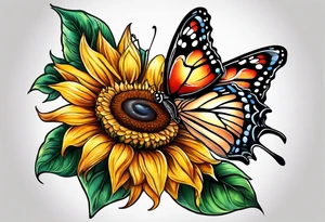 Butterfly and sunflower for mom tattoo idea