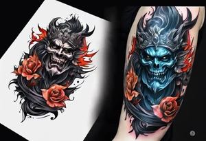 Backout tattoo of Hades half sleeve tattoo idea