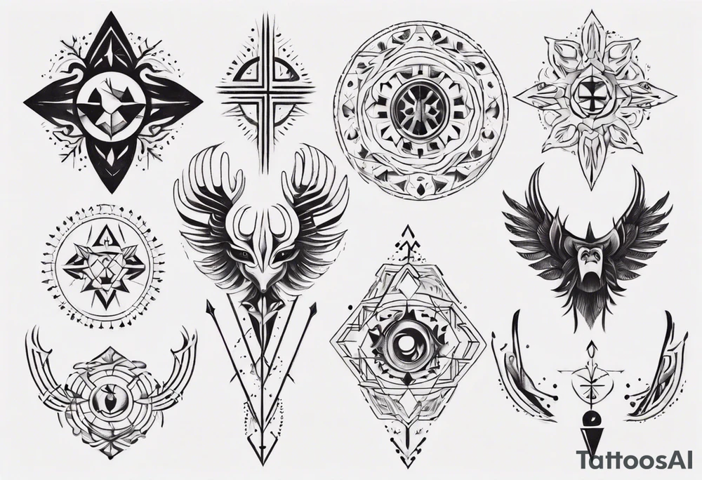 Nordic symmetrical tattoo idea