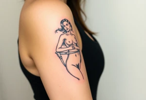 Naked Woman in restraints tattoo idea