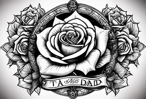 I would like stars rose across in the middle of the cross it should say no you’re worth I would like My dad’s birthday 1996 30th of August tattoo idea