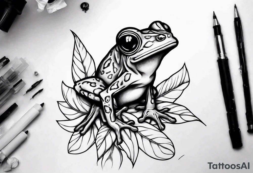 cybersigilism common coqui sitting on flor de maga tattoo idea
