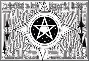 Bell, Maze, tracks, North Star, Graveyard, Mask, Eternal, Rewind, tattoo idea