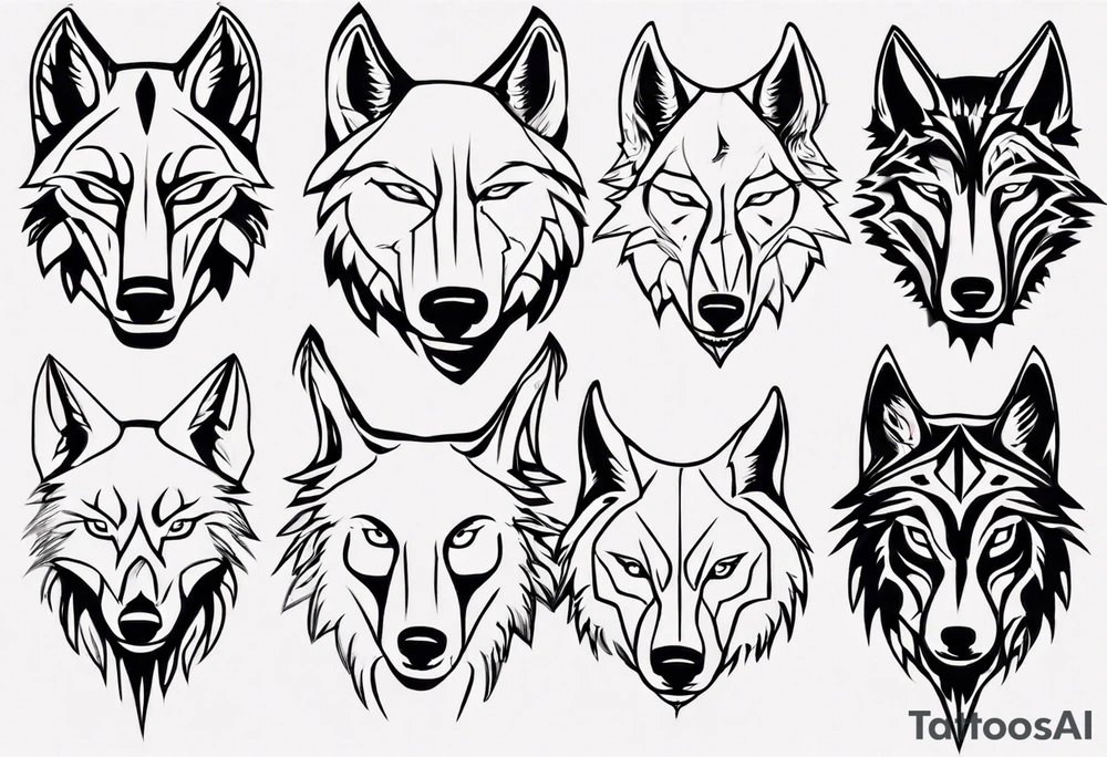 wolf head tattoo idea