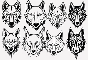 wolf head tattoo idea