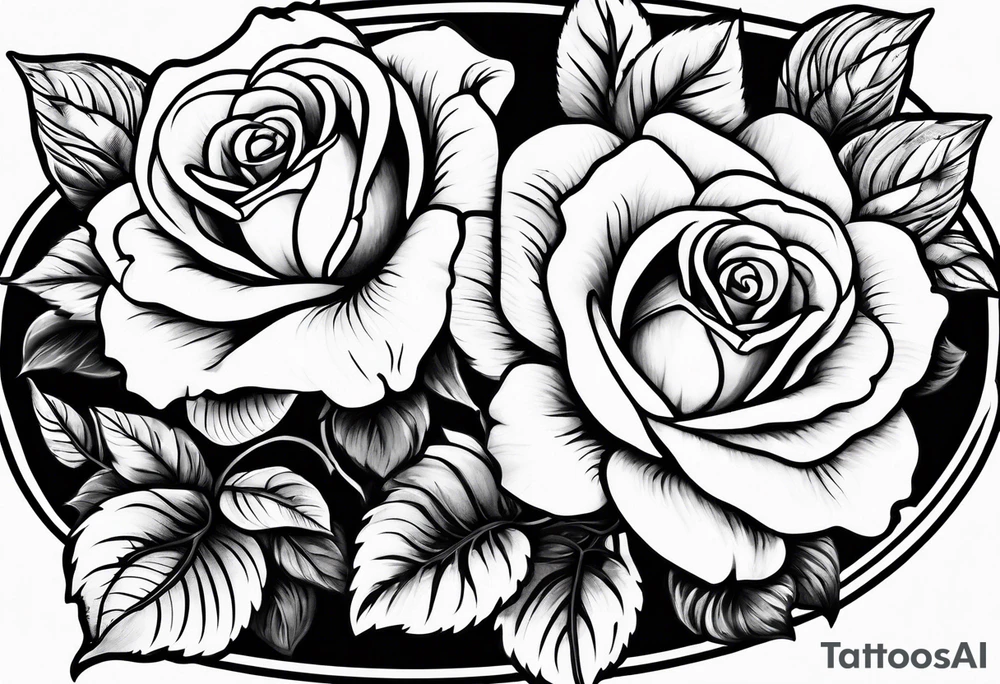 violets and rose tattoo idea