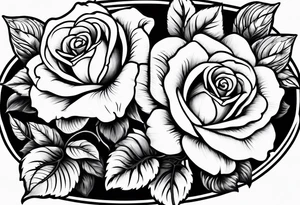 violets and rose tattoo idea