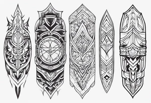 leg sleeve armor tattoo idea