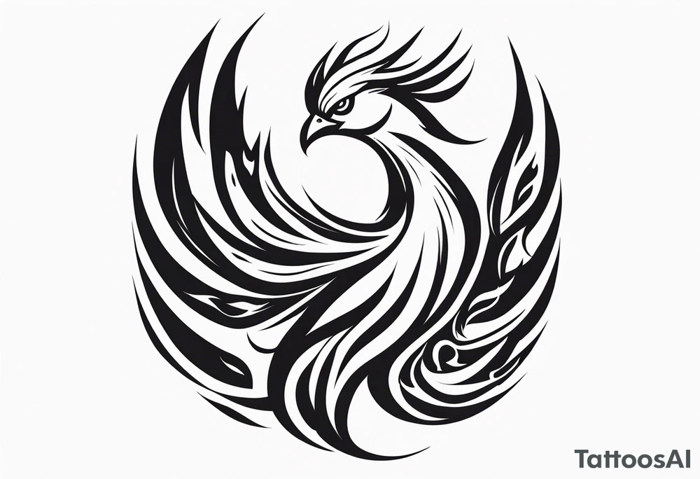 Phoenix rising from flames. tattoo idea