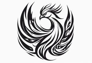 Phoenix rising from flames. tattoo idea