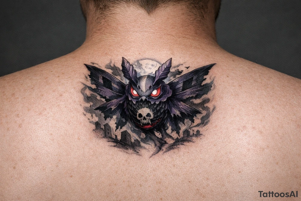 Powerful dustox ghost pokemon tattoo idea