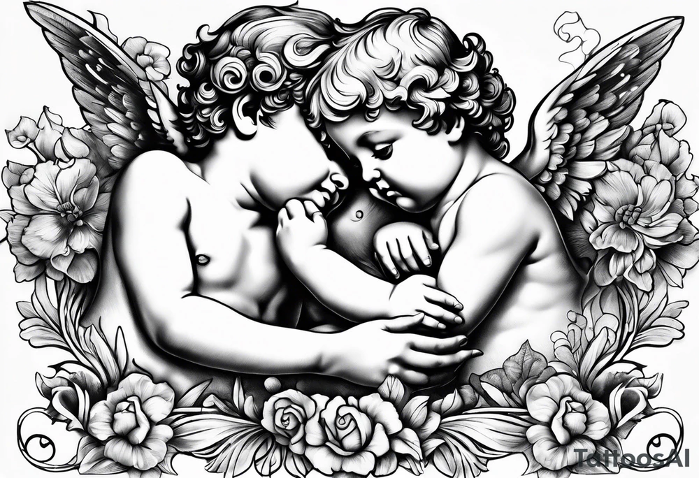 two cherubs tattoo idea