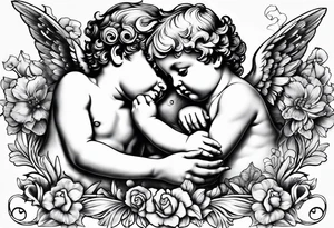 two cherubs tattoo idea