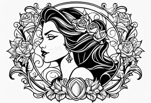 Passionate Beauty and the Beast embrace tattoo idea