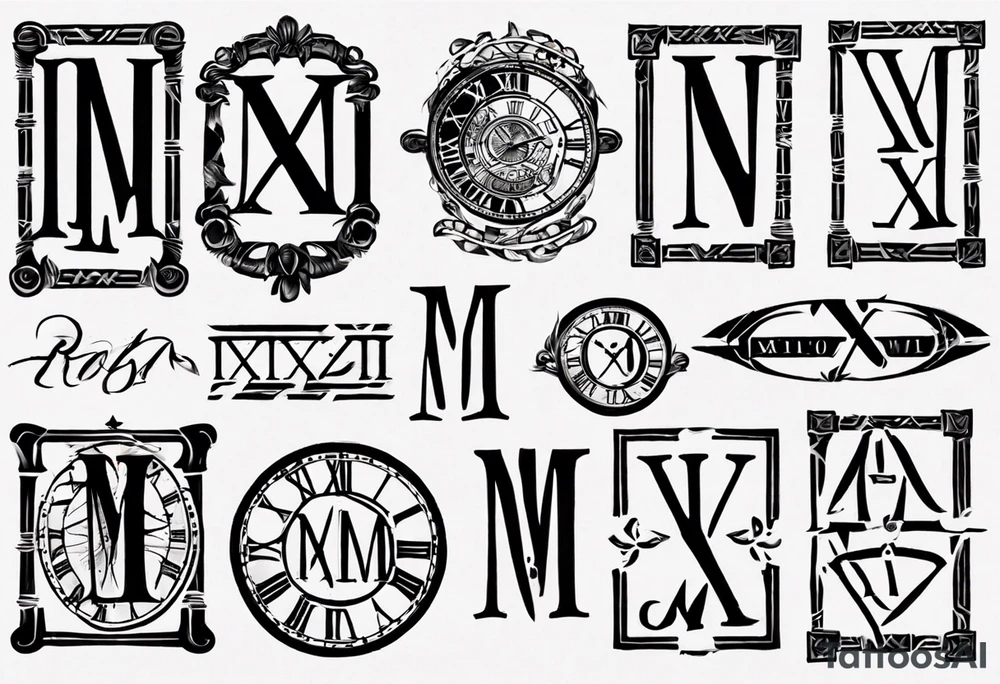 roman numerals tattoo idea