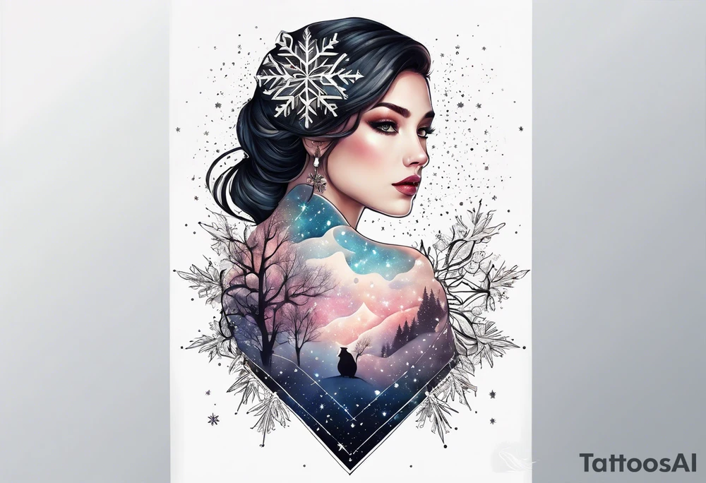 Constellation, animal, snowflake tattoo idea