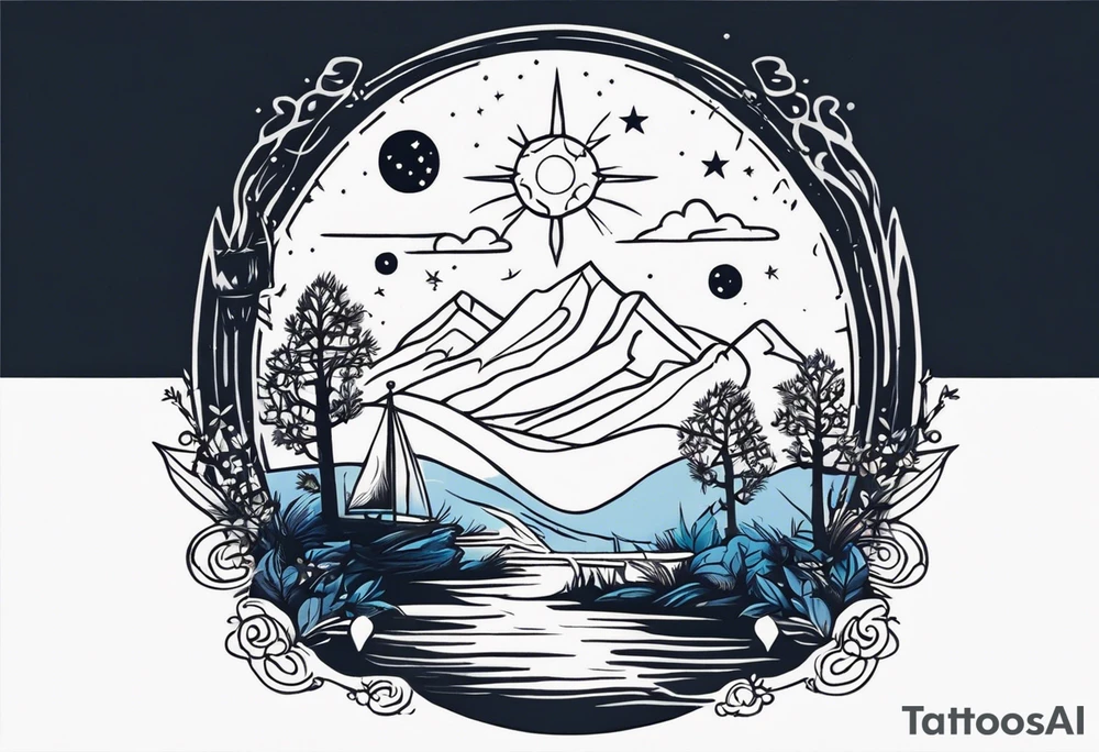 small minimalistic spiritual motive night tattoo idea