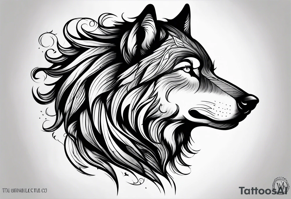 Mean wolf tattoo idea