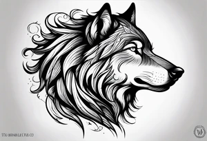 Mean wolf tattoo idea