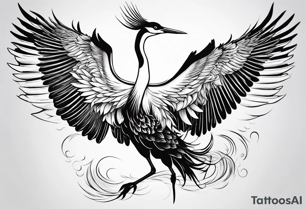 Japanese crane tattoo idea