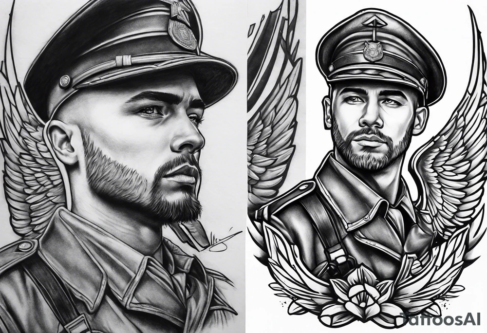 Fallen soldier memorial tattoo idea