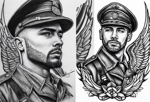 Fallen soldier memorial tattoo idea