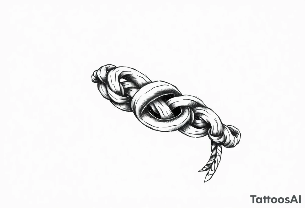 Armband tattoo of a single braided torc-style overgrown Celtic knot tattoo idea