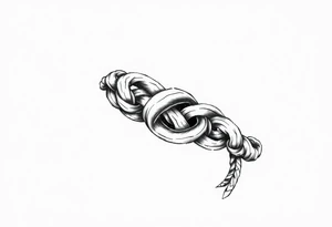 Armband tattoo of a single braided torc-style overgrown Celtic knot tattoo idea
