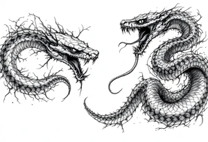 scary snakes tattoo idea