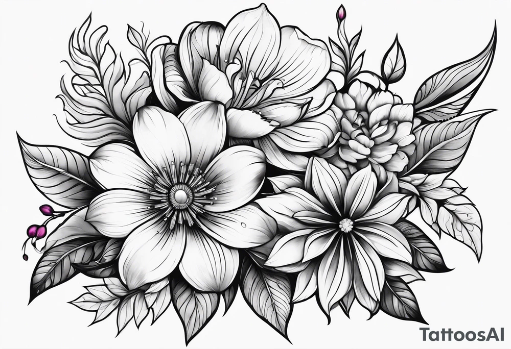 Flower design tattoo idea
