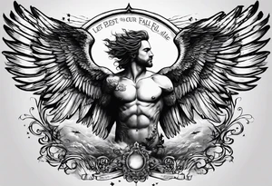 Icarus 
include the quote
let our scars fall in love tattoo idea
