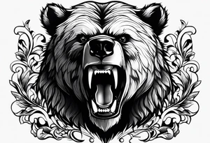 angry bear tattoo idea