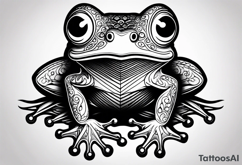 a psychedelic frog tattoo idea
