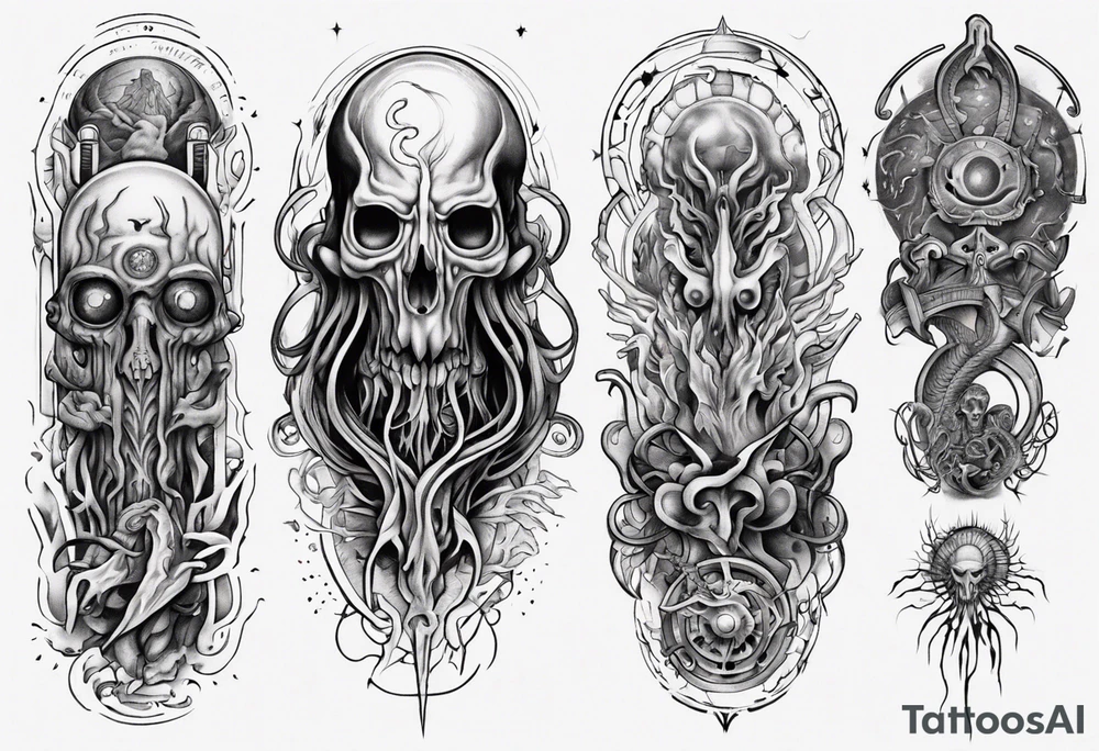 lovecraft myth tattoo for forearm tattoo idea