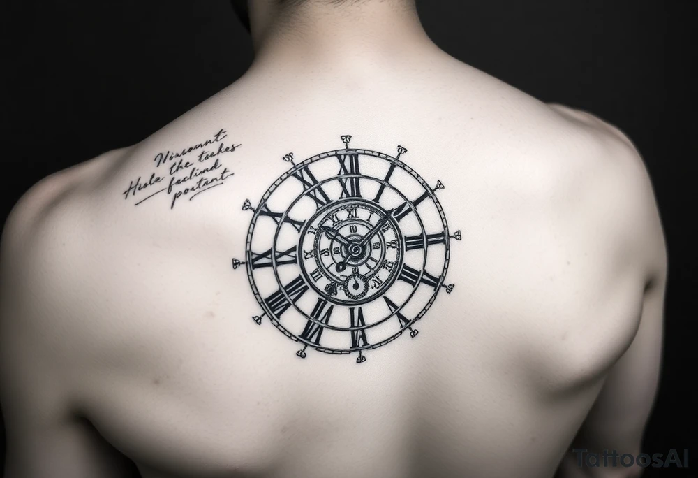 vintage roman numerals within ornate clockwork mechanism tattoo idea