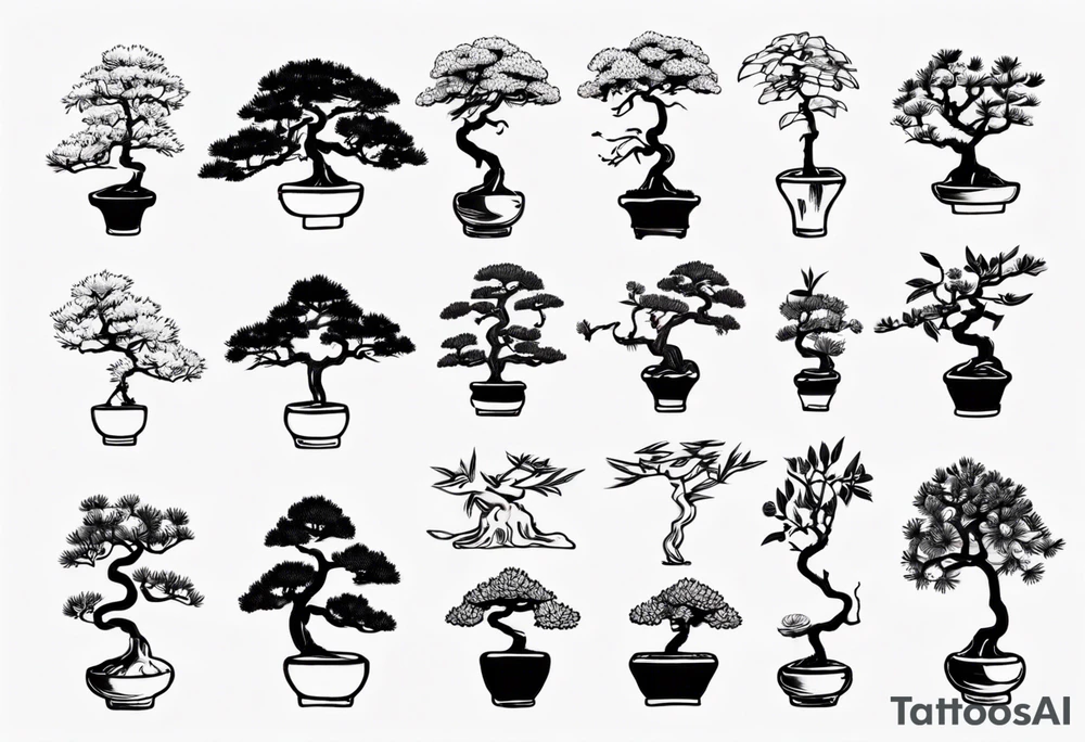 A tiny bonsai tree tattoo idea