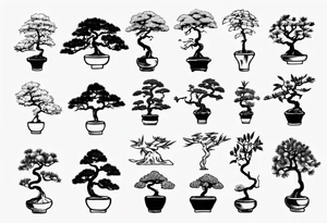 A tiny bonsai tree tattoo idea