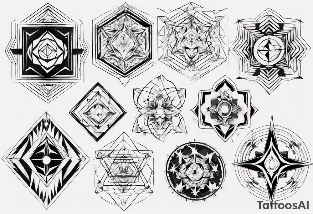Geometrical symmetry tattoo idea
