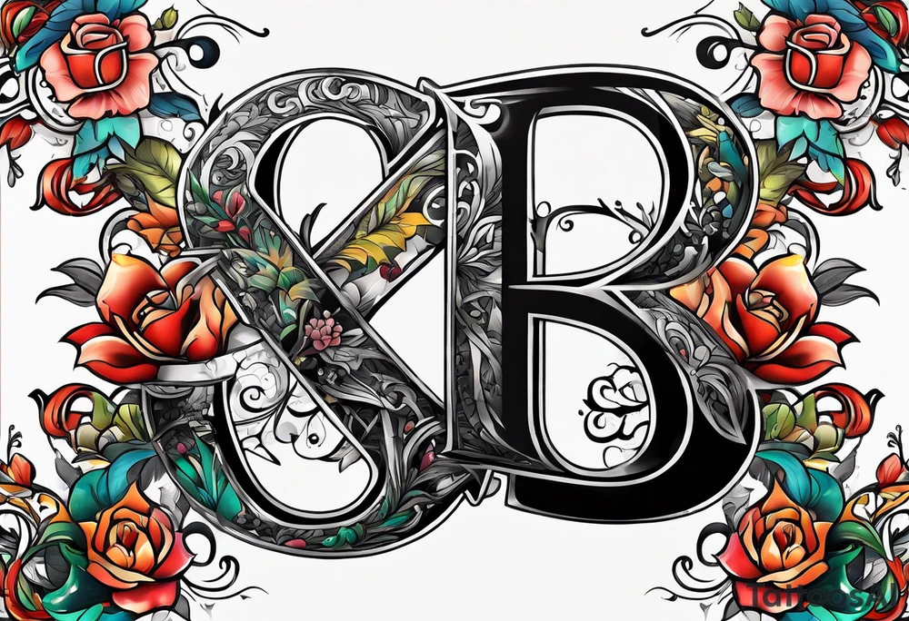 The letters AR together with the words always ready going down the side of the letters tattoo idea