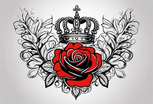 the rose queen's crown with a heart tattoo idea