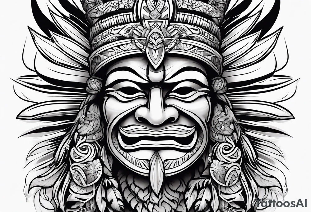 hawaiian tiki tattoo idea