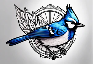 Majestic bluejay tattoo idea