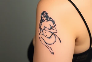 Naked Woman in restraints tattoo idea